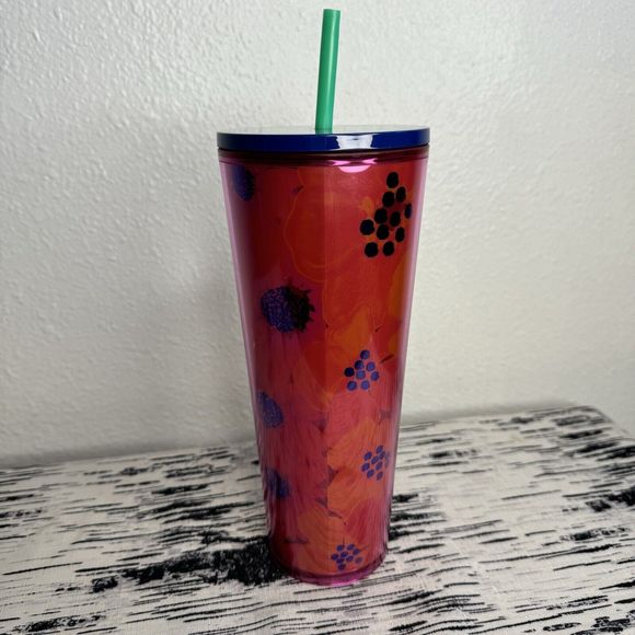 Starbucks Flower 2022 Summer Floral Hibiscus Tumbler Cold Cup 24oz Venti - Picture 4 of 12